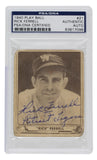 Rick Ferrell Signed 1940 Play Ball Baseball Card #21 Detroit Tigers Insc PSA