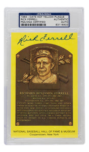 Rick Ferrell Signed Slabbed Boston Red Sox Hall of Fame Plaque Postcard PSA/DNA 403 Sports Integrity