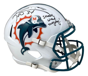 Ricky Williams Signed Dolphins FS 97-12 Speed Replica Helmet Smoke Weed BAS 