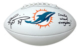 The Sports Integrity Ricky Williams Signed Miami Dolphins Logo Football features his signature and the handwritten message "Smoke Weed Everyday." BAS ITP authenticated.