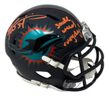 Ricky Williams Signed Dolphins Rivalries Mini Speed Helmet Smoke Weed JSA QR