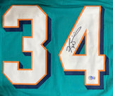 Ricky Williams Signed Custom Teal Pro-Style Football Jersey BAS ITP