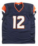 RJ Harvey Denver Signed Navy Blue Football Jersey JSA QR Hologram