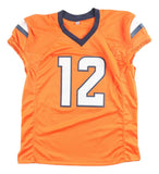 RJ Harvey Denver Signed Orange Pro-Cut Football Jersey JSA QR Hologram