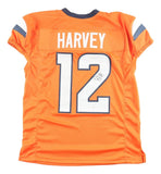 RJ Harvey Denver Signed Orange Pro-Cut Football Jersey JSA QR Hologram