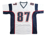 Rob Gronkowski New England Signed White Football Jersey PSA/DNA Hologram