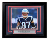 Rob Gronkowski Signed Framed 8x10 New England Patriots Photo by Sports Integrity features #87 in uniform; PSA/DNA authenticated.