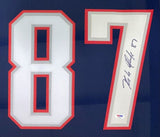 Rob Gronkowski New England Signed Framed Blue Football Jersey PSA/DNA Hologram