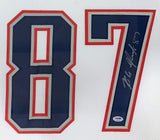 Rob Gronkowski New England Signed Framed White Football Jersey PSA/DNA Hologram