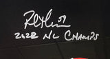 Rob Thomson Signed 11x14 Philadelphia Phillies Champagne Photo 22 NL Champs BAS