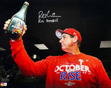 Rob Thomson Signed 16x20 Philadelphia Phillies Champagne Photo Red October BAS