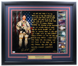 Robert O'Neill Signed Framed 16x20 Handwritten Story Photo PSA