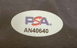 An oval PSA sticker with AN40640 printed below appears on the Robert O'Neill Signed Framed 11x14 Trump Assassination Attempt Photo Insc by Sports Integrity, set against a dark background.