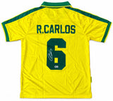 Roberto Carlos Signed Brazil 1997/98 Nike Soccer Jersey BAS
