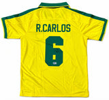 Roberto Carlos Signed In Black Brazil 1997/98 Nike Soccer Jersey BAS