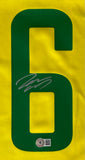 Roberto Carlos Signed Brazil Yellow Nike Soccer Jersey BAS Sports Integrity
