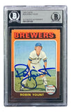 Robin Yount Signed 1975 Topps #223 Milwaukee Brewers Rookie Card BAS