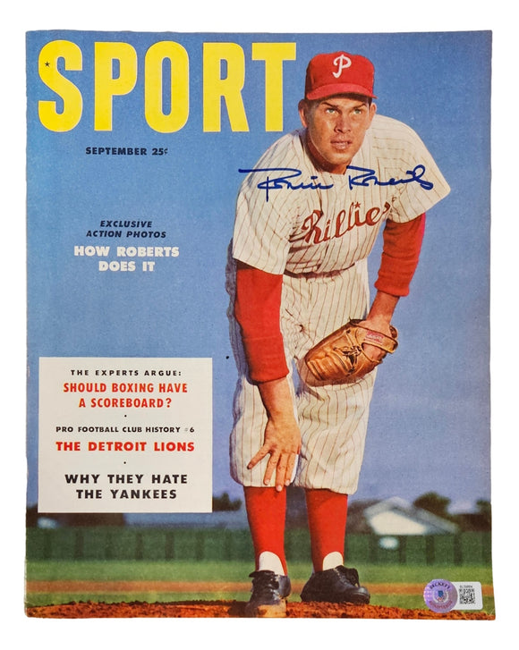 Robin Roberts Philadelphia Phillies Signed 1953 Sport Magazine BAS