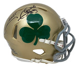 Raghib Rocket Ismail Signed Notre Dame Shamrock Mini Speed Helmet BAS Sports Integrity