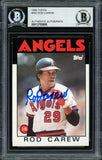 Rod Carew Signed 1986 Topps #400 Angels Trading Card BAS