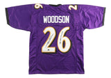 Rod Woodson Baltimore Signed Purple Football Jersey SB XXXV Champs BAS