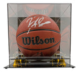 The Sports Integrity Dennis Rodman Chicago Bulls Signed NBA Wilson I/O Basketball comes in a clear display case with gold supports.