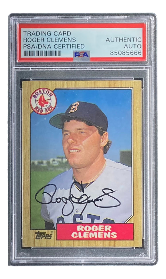 Roger Clemens Signed 1987 Topps #340 Boston Red Sox Trading Card PSA/DNA Sports Integrity