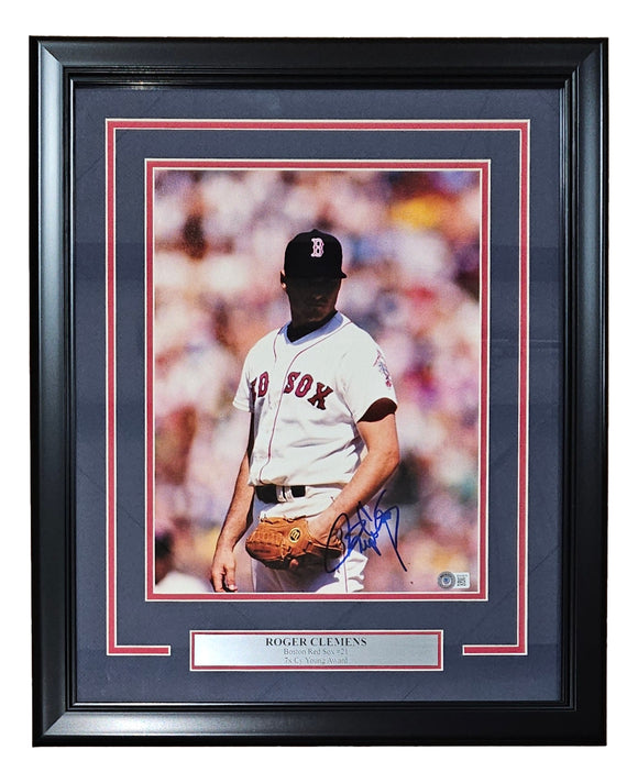 Roger Clemens Signed Framed 11x14 Boston Red Sox Photo BAS BD59676