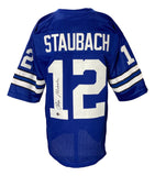 Roger Staubach Signed Custom Blue Pro-Style Football Jersey BAS ITP Sports Integrity