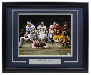 Roger Staubach Signed Framed 11x14 Dallas Cowboys Photo BAS BD59679