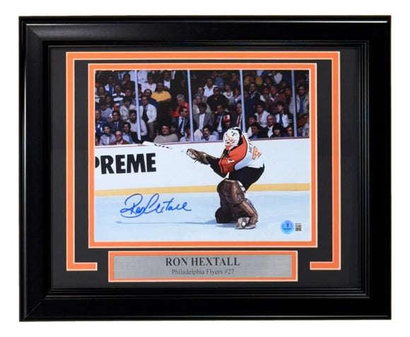 Ron Hextall Signed Framed 8x10 Philadelphia Flyers 1st Goal Photo BAS