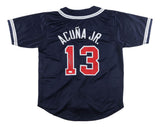Ronald Acuna Jr Atlanta Signed Navy Blue Baseball Jersey JSA