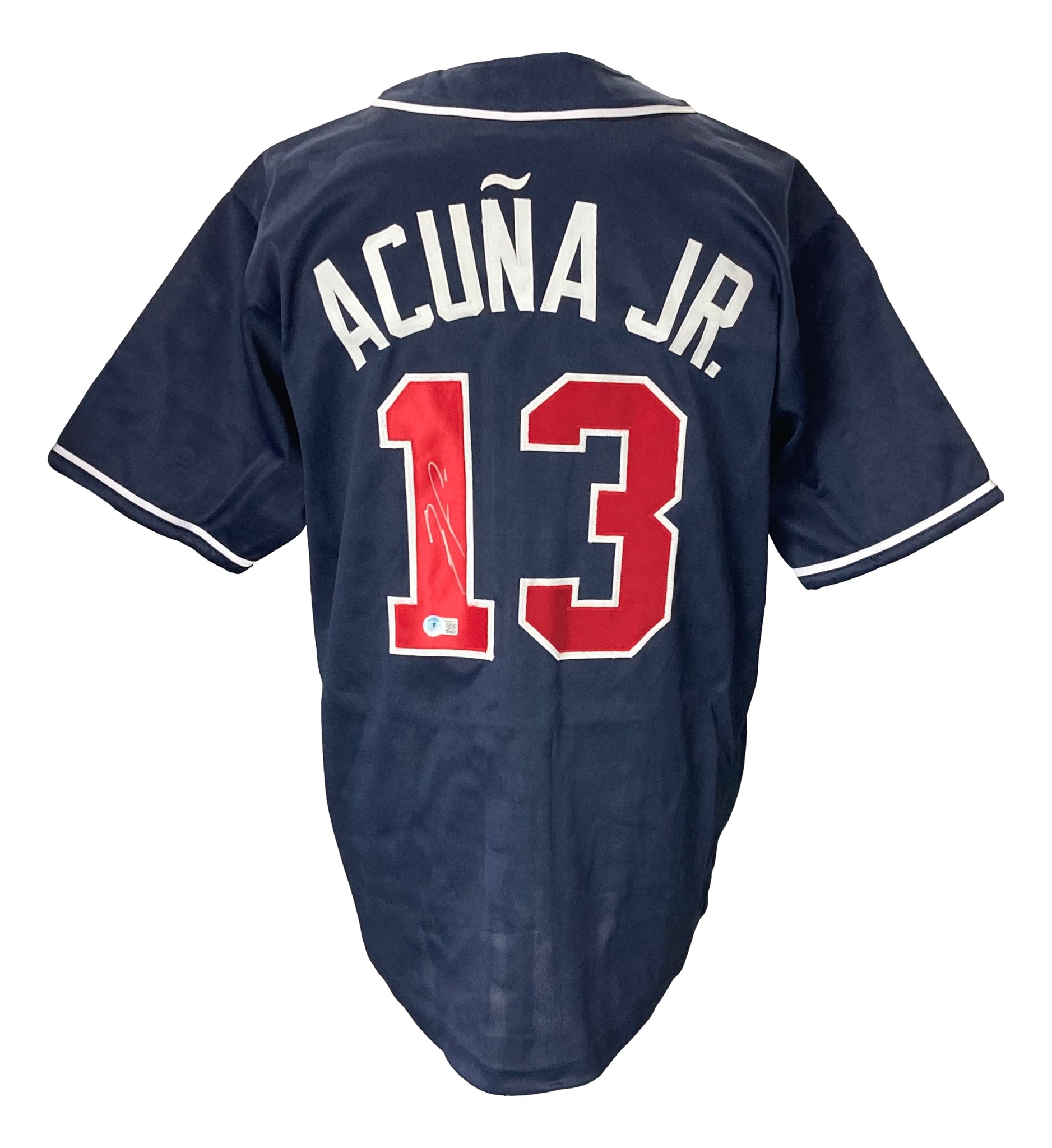 Ronald Acuna Jr Signed Custom Navy Blue Pro-Style Baseball Jersey BAS –  Sports Integrity