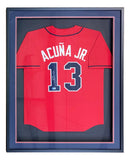 Ronald Acuna Jr Signed Framed Custom Red Pro-Style Baseball Jersey BAS ITP Sports Integrity
