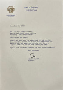 President Ronald Reagan Signed  Letter BAS AC22608