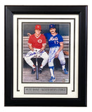 Pete Rose Keith Hernandez Signed Framed 8x10 MLB Baseball Photo BAS Sports Integrity