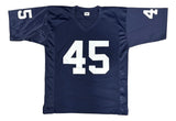 Rudy Ruettiger Sean Astin Notre Dame Signed Blue Jersey Never Quit BAS+JSA