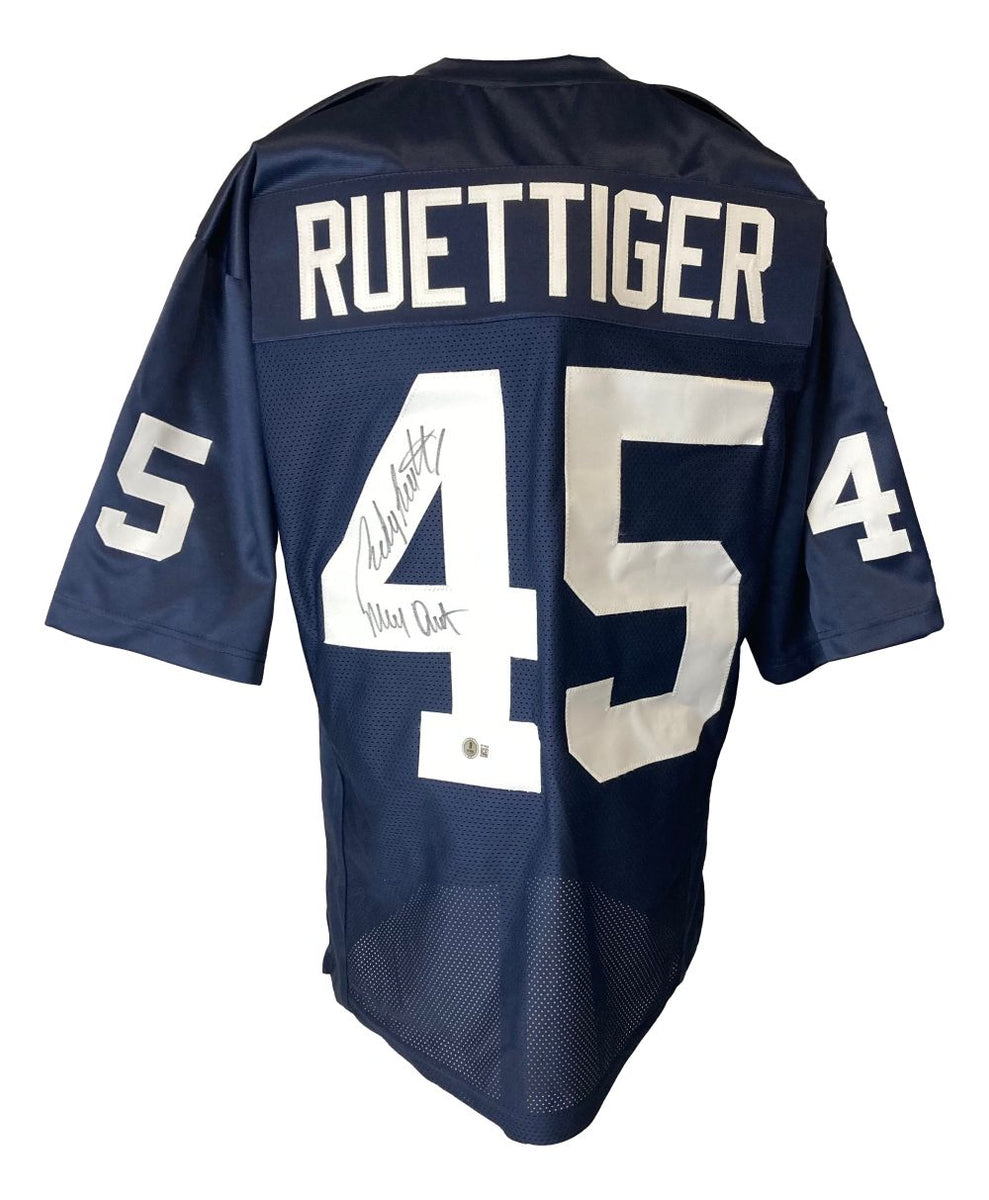 Rudy Ruettiger Notre Dame Signed Blue Football Jersey Never Quit BAS ...