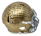 Rudy Ruettiger Signed Notre Dame FS Replica Speed Helmet w/ Full Movie Quote BAS