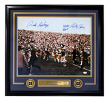 Rudy Ruettiger Signed Frame 16x20 Notre Dame Photo Never Quit Rudy Strong JSA QR