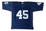 Rudy Ruettiger Notre Dame Signed Blue Never Quit Football Jersey BAS