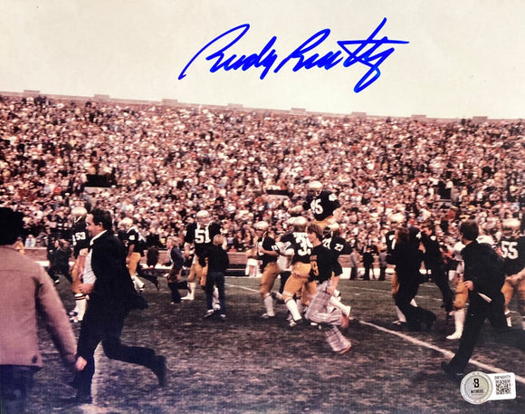 Rudy Ruettiger Signed 8x10 Notre Dame Fighting Irish Photo BAS