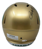 Rudy Ruettiger Signed Notre Dame FS Shamrock Rep Speed Helmet Never Quit JSA QR