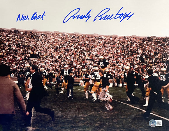 Rudy Ruettiger Signed 11x14 Notre Dame Fighting Irish Photo Never Quit BAS Sports Integrity
