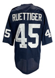 Rudy Ruettiger Signed Custom Blue College Football Jersey Never Quit Insc BAS