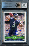 Russell Wilson Signed 2012 Topps #165A Seahawks Rookie Card BAS Auto 10