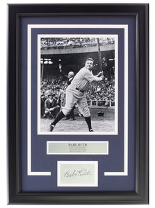 Babe Ruth Framed 8x10 New York Yankees Photo w/ Laser Engraved Signature