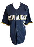 Ryan Braun Milwaukee Signed Navy Blue Baseball Jersey BAS
