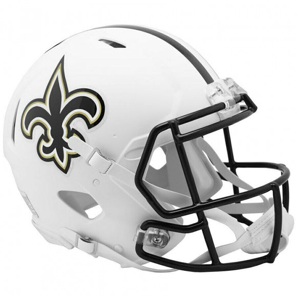 New Orleans Saints Full Size Flat White Authentic Speed Helmet