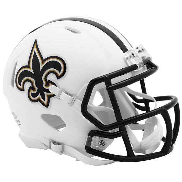 New Orleans Saints Full Size Flat White Replica Speed Helmet Sports Integrity